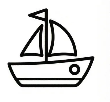 a black and white drawing of a sail.webp